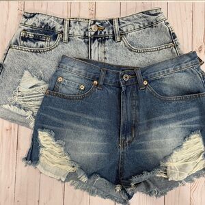 Denim Distressed Women Shorts